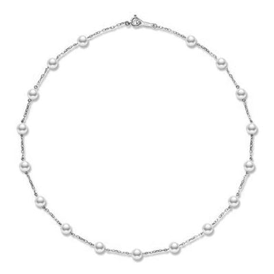 18K WHITE GOLD CULTURED PEARL NECKLACE - Tapper's Jewelry 