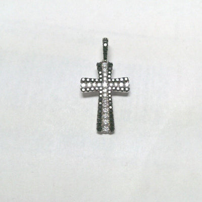 18K White Gold Diamond and Black Diamond  Necklace