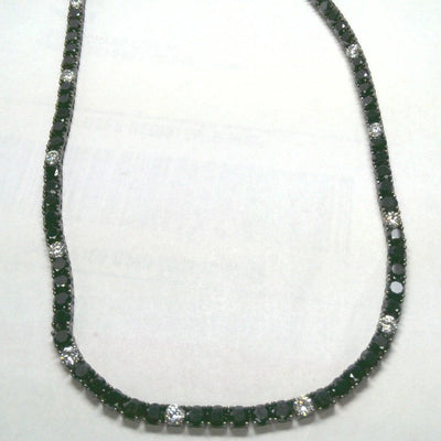 18K White Gold Diamond and Black Diamond  Necklace - Tapper's Jewelry 