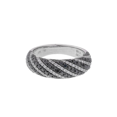 18K White Gold Diamond and Black Diamond  Ring - Tapper's Jewelry 