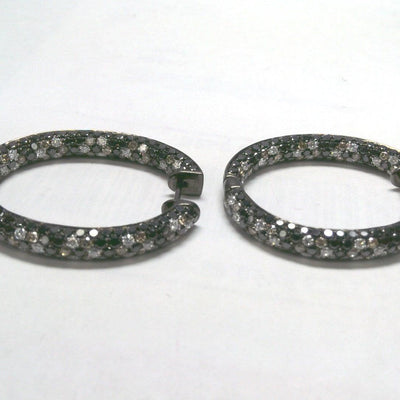 18K White Gold Diamond and Brown Diamond  and Black Diamond Earrings - Tapper's Jewelry 