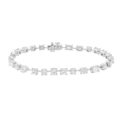 18K White Gold Diamond and Diamond  and Diamond and Diamond Bracelet - Tapper's Jewelry 