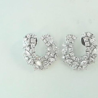 18K White Gold Diamond and Diamond  and Diamond Earrings - Tapper's Jewelry 