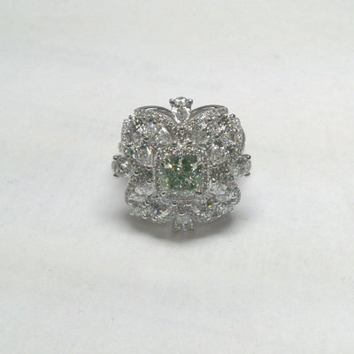 18K White Gold Diamond and Diamond  and Diamond Ring - Tapper's Jewelry 