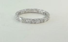 18K White Gold Diamond and Diamond  Band - Tapper's Jewelry 