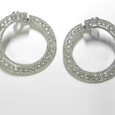 18K White Gold Diamond and Diamond  Earrings - Tapper's Jewelry 