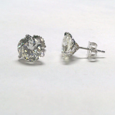 18K White Gold Diamond and Diamond  Earrings - Tapper's Jewelry 