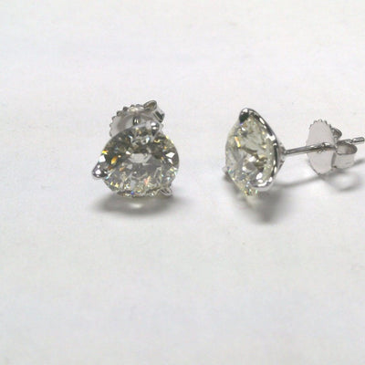 18K White Gold Diamond and Diamond  Earrings - Tapper's Jewelry 