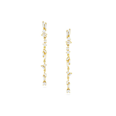 18K White Gold Diamond and Diamond  Earrings - Tapper's Jewelry 