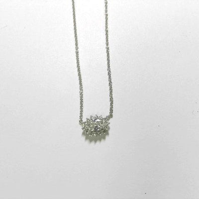 18K White Gold Diamond and Diamond  Necklace