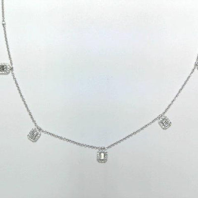 18K White Gold Diamond and Diamond  Necklace - Tapper's Jewelry 