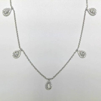 18K White Gold Diamond and Diamond  Necklace