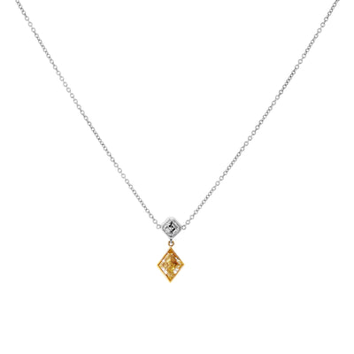 18K White Gold Diamond and Diamond  Necklace - Tapper's Jewelry 