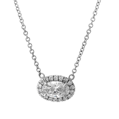 18K White Gold Diamond and Diamond  Necklace