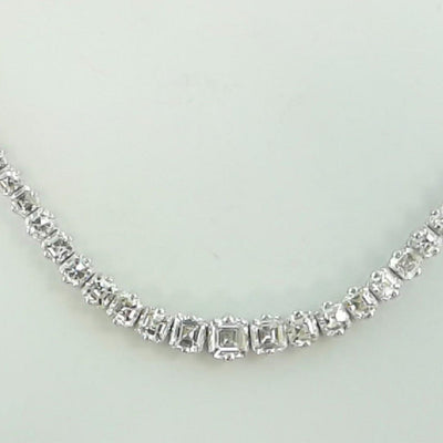 18K White Gold Diamond and Diamond  Necklace