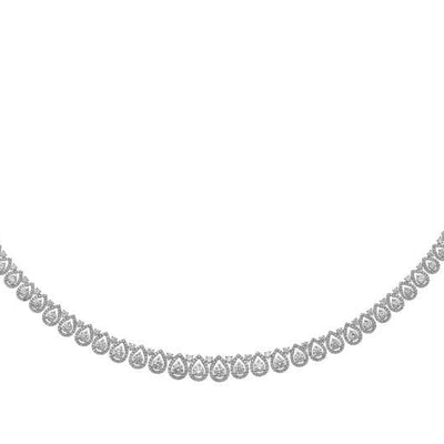 18K White Gold Diamond and Diamond  Necklace