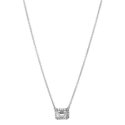 18K White Gold Diamond and Diamond  Necklace - Tapper's Jewelry 