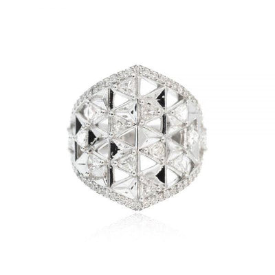 18K White Gold Diamond and Diamond  Ring - Tapper's Jewelry 