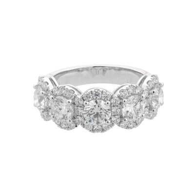 18K White Gold Diamond and Diamond  Ring