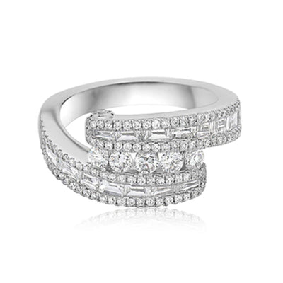 18K White Gold Diamond and Diamond  Ring - Tapper's Jewelry 