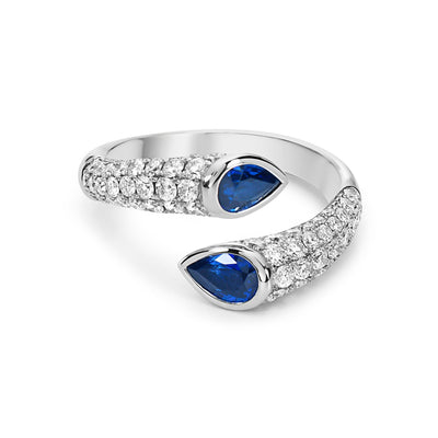 18K White Gold Diamond and Sapphire  Ring - Tapper's Jewelry 