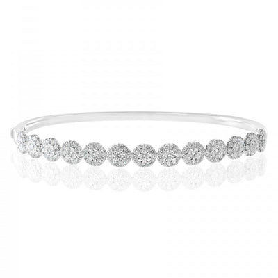 18K WHITE GOLD DIAMOND BANGLE BACELET - Tapper's Jewelry 
