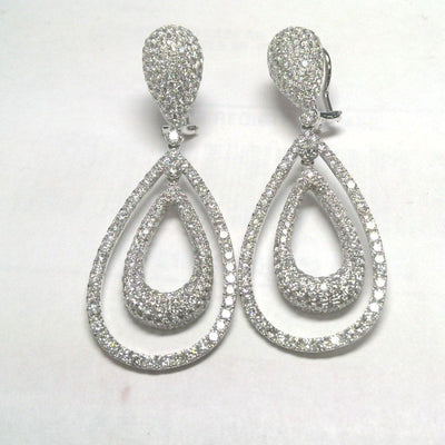 18K White Gold Diamond Earrings - Tapper's Jewelry 