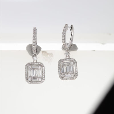 18K White Gold Diamond Earrings - Tapper's Jewelry 