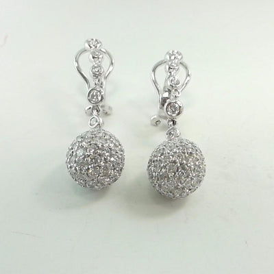 18K White Gold Diamond Earrings - Tapper's Jewelry 