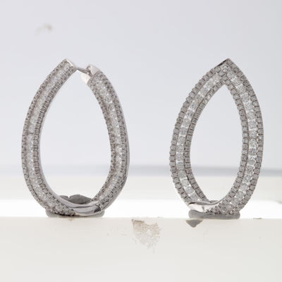18K White Gold Diamond Earrings - Tapper's Jewelry 