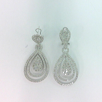 18K White Gold Diamond Earrings - Tapper's Jewelry 