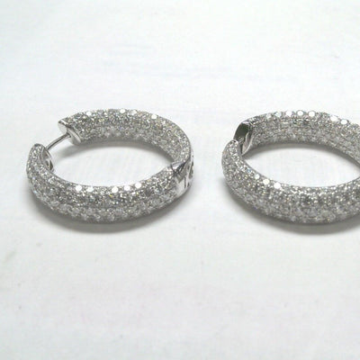 18K White Gold Diamond Earrings - Tapper's Jewelry 
