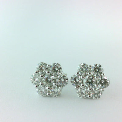 18K White Gold Diamond Earrings