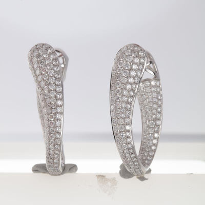 18K White Gold Diamond Earrings - Tapper's Jewelry 
