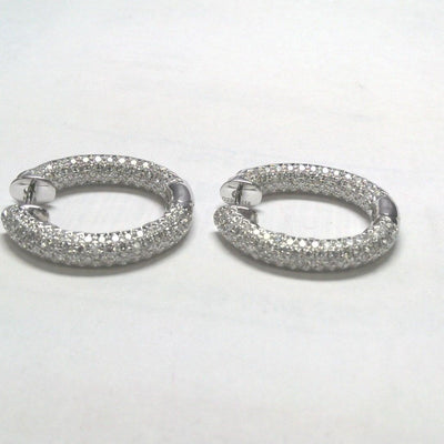 18K White Gold Diamond Earrings - Tapper's Jewelry 