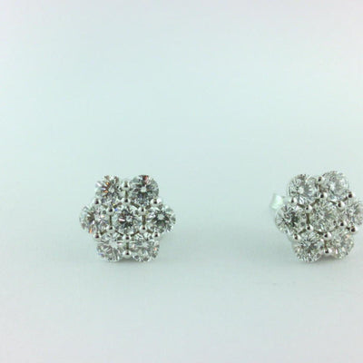 18K White Gold Diamond Earrings - Tapper's Jewelry 