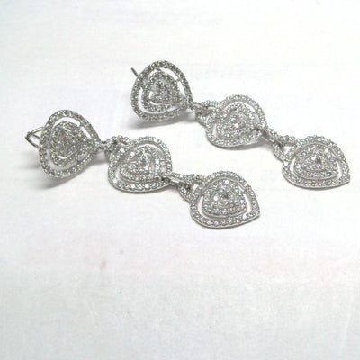 18K White Gold Diamond Earrings - Tapper's Jewelry 