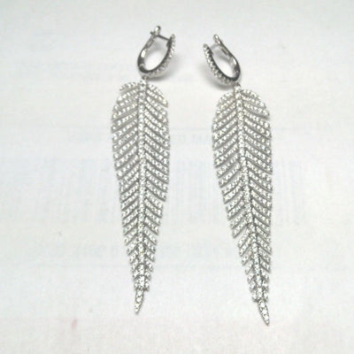 18K White Gold Diamond Earrings - Tapper's Jewelry 