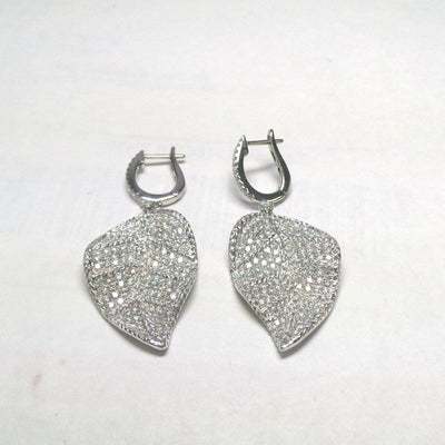 18K White Gold Diamond Earrings - Tapper's Jewelry 