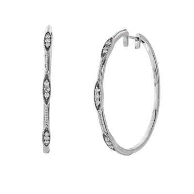 18K White Gold Diamond Earrings - Tapper's Jewelry 