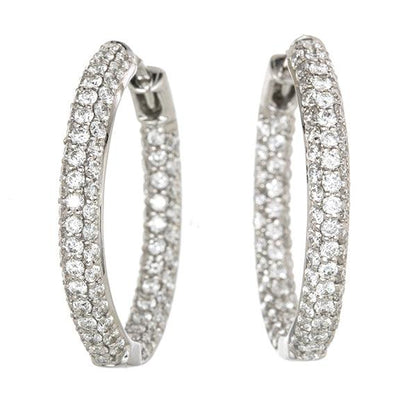 18K White Gold Diamond Earrings - Tapper's Jewelry 