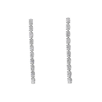 18K White Gold Diamond Earrings - Tapper's Jewelry 