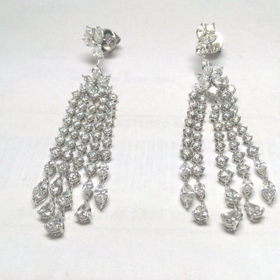 18K White Gold Diamond Earrings - Tapper's Jewelry 