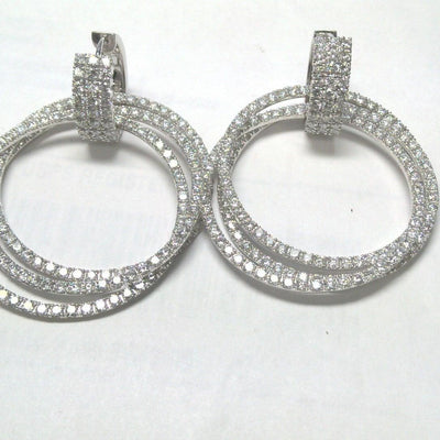 18K White Gold Diamond Earrings - Tapper's Jewelry 
