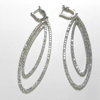 18K White Gold Diamond Earrings - Tapper's Jewelry 