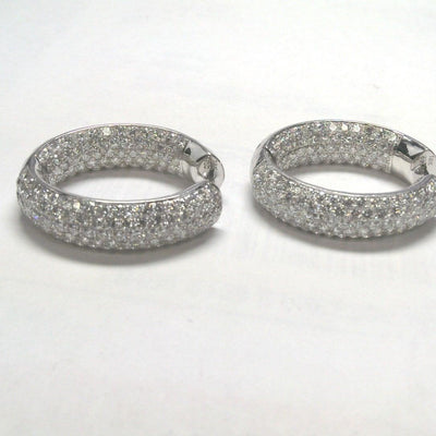 18K White Gold Diamond Earrings - Tapper's Jewelry 