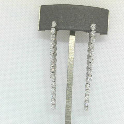 18K White Gold Diamond Earrings - Tapper's Jewelry 