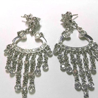 18K White Gold Diamond Earrings