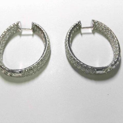 18K White Gold Diamond Earrings - Tapper's Jewelry 