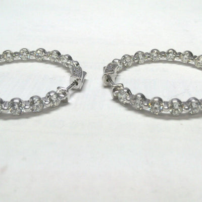 18K White Gold Diamond Earrings - Tapper's Jewelry 